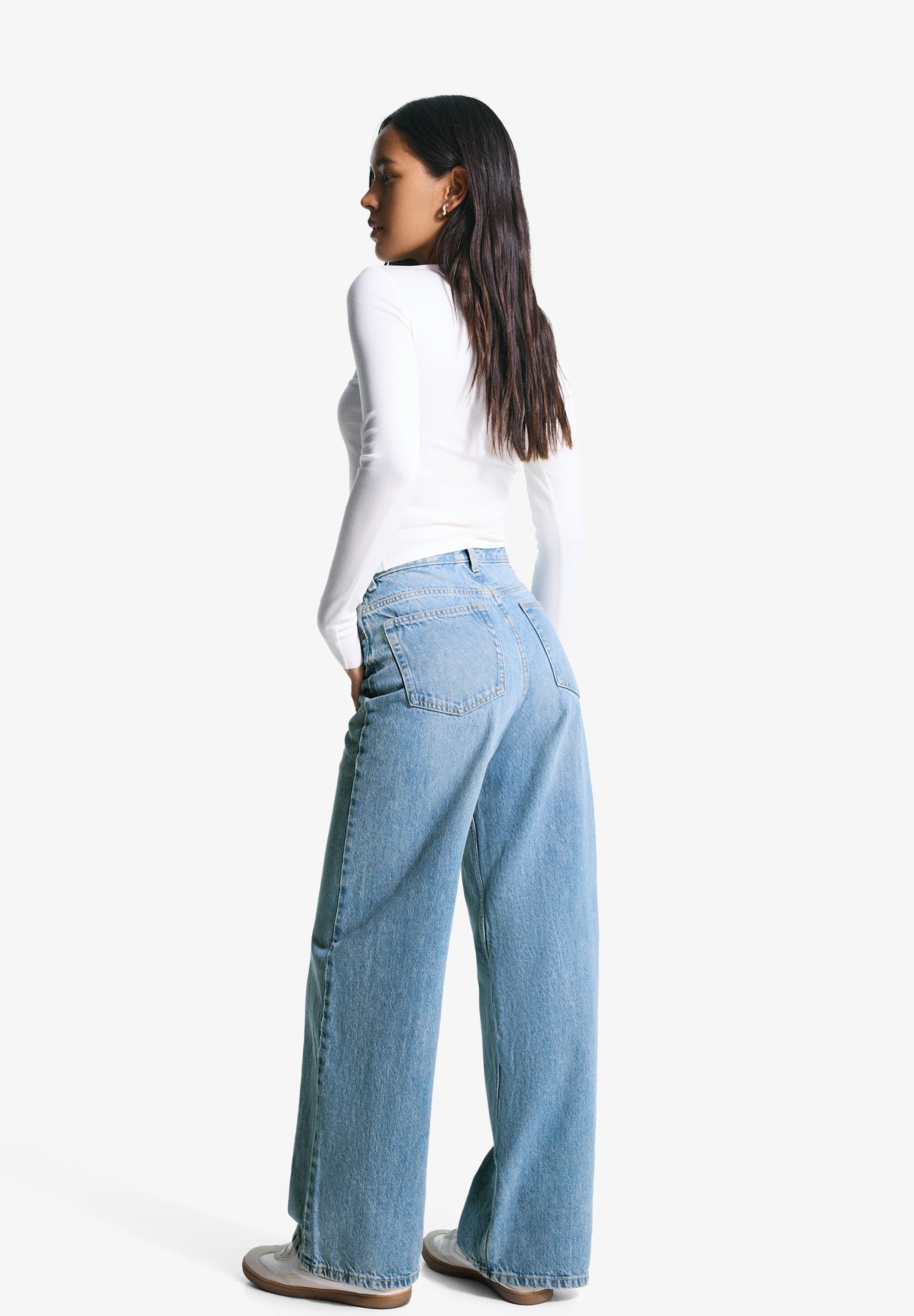 Wide leg - light-blue denim