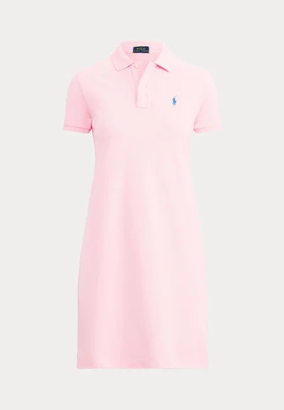 COTTON MESH POLO DRESS - Sweater dress - carmel pink