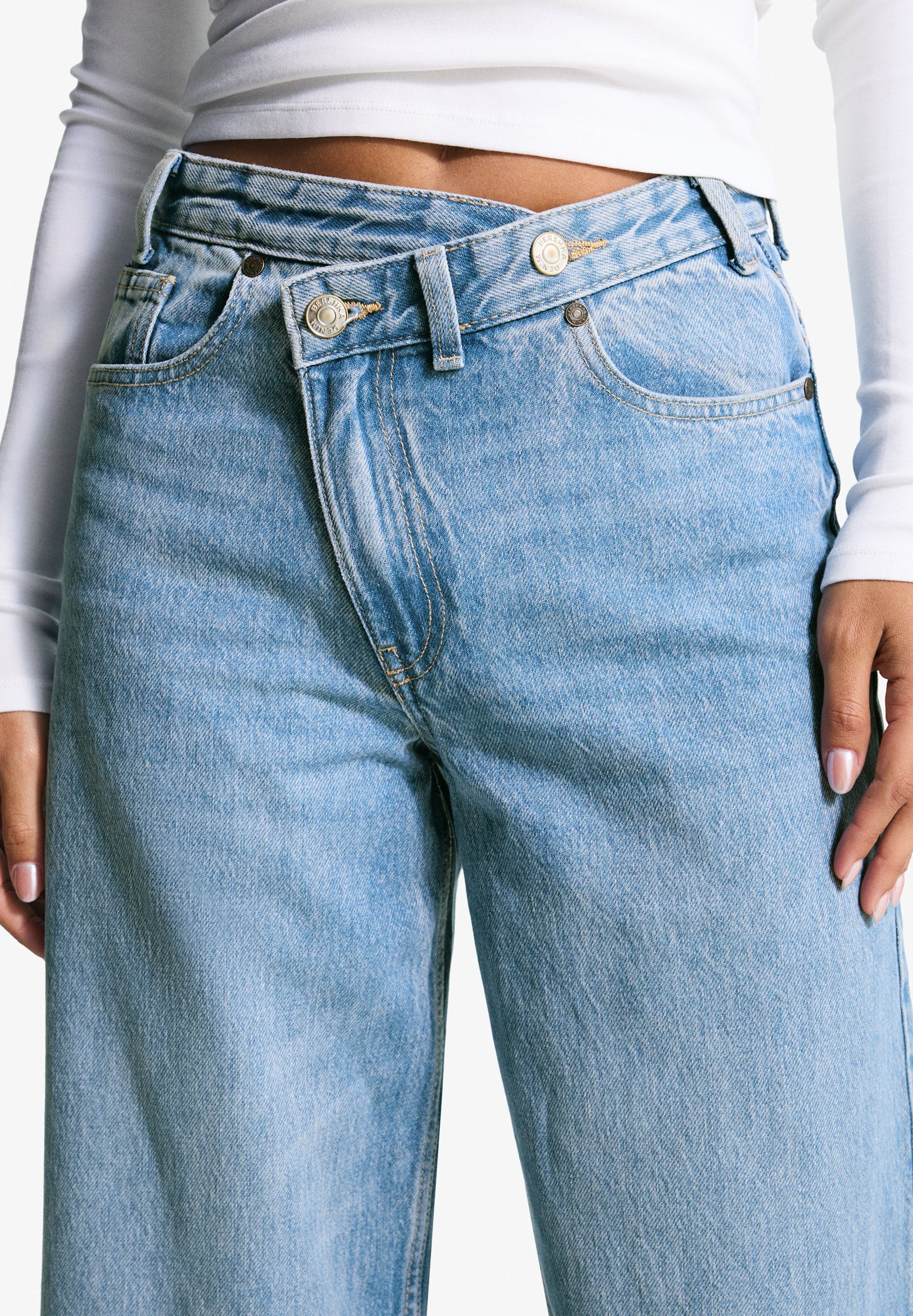 Wide leg - light-blue denim