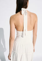 SHIMMERY RUFFLED MINI  - Jurk - white