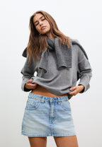 Kokerrok - light-blue denim