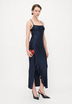 WEDDING GRACE RUFFLE MAXI - Galajurk - navy blue
