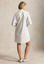 COTTON DRAWCORD SHIRTDRESS - Shirtdress - white