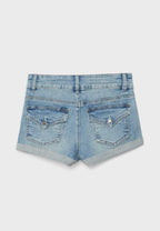 Jeansshort - stone blue denim