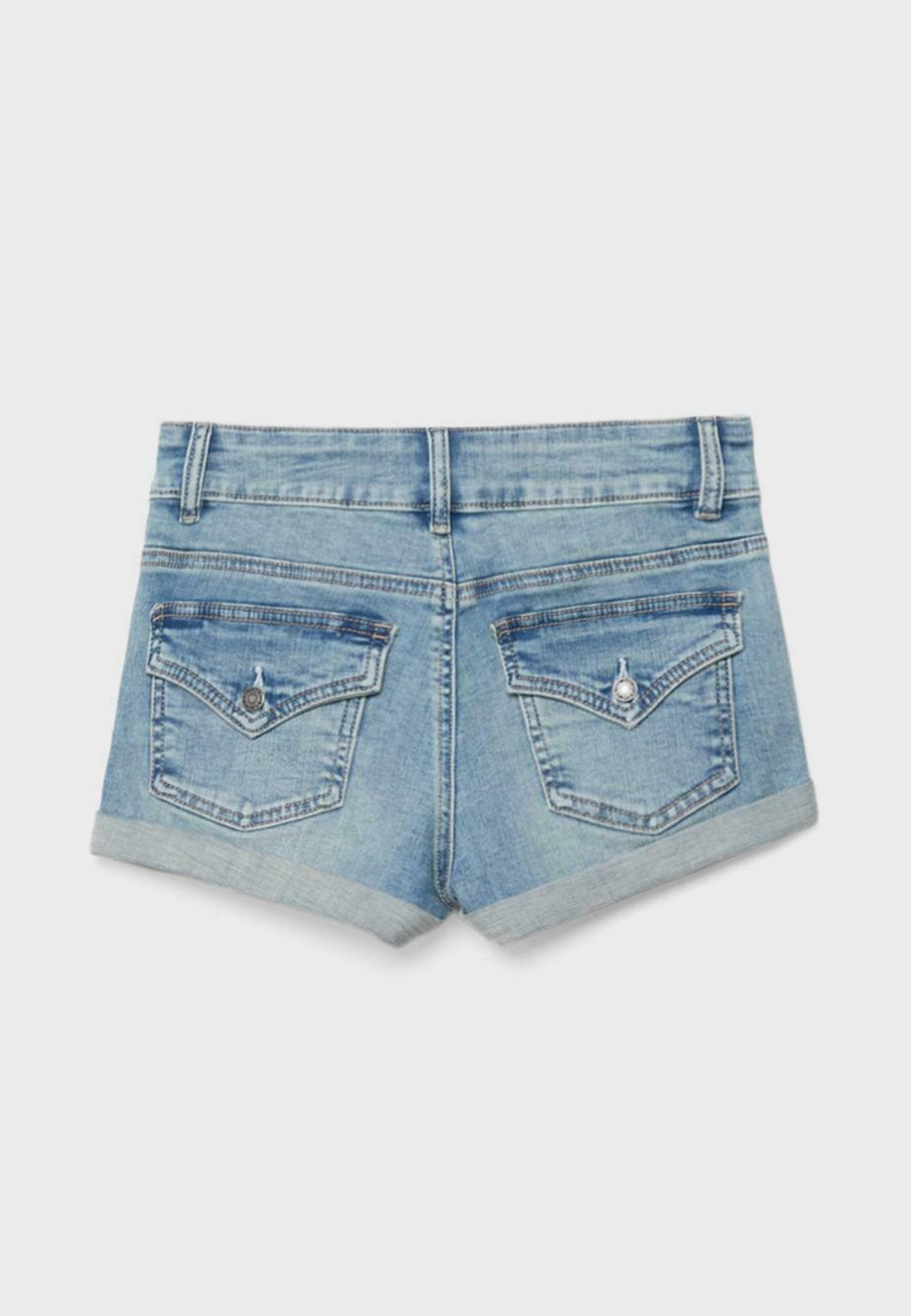 Jeansshort - stone blue denim