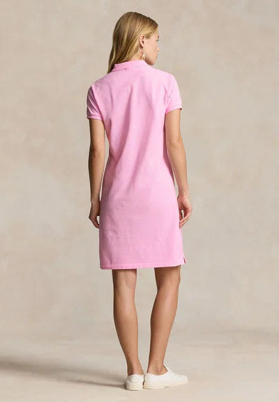COTTON MESH POLO DRESS - Sweater dress - carmel pink
