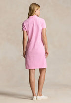 COTTON MESH POLO DRESS - Sweater dress - carmel pink