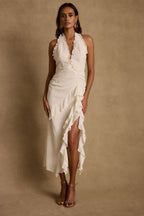 Aria Cream Halter Maxi Dress