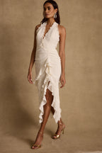 Aria Cream Halter Maxi Dress