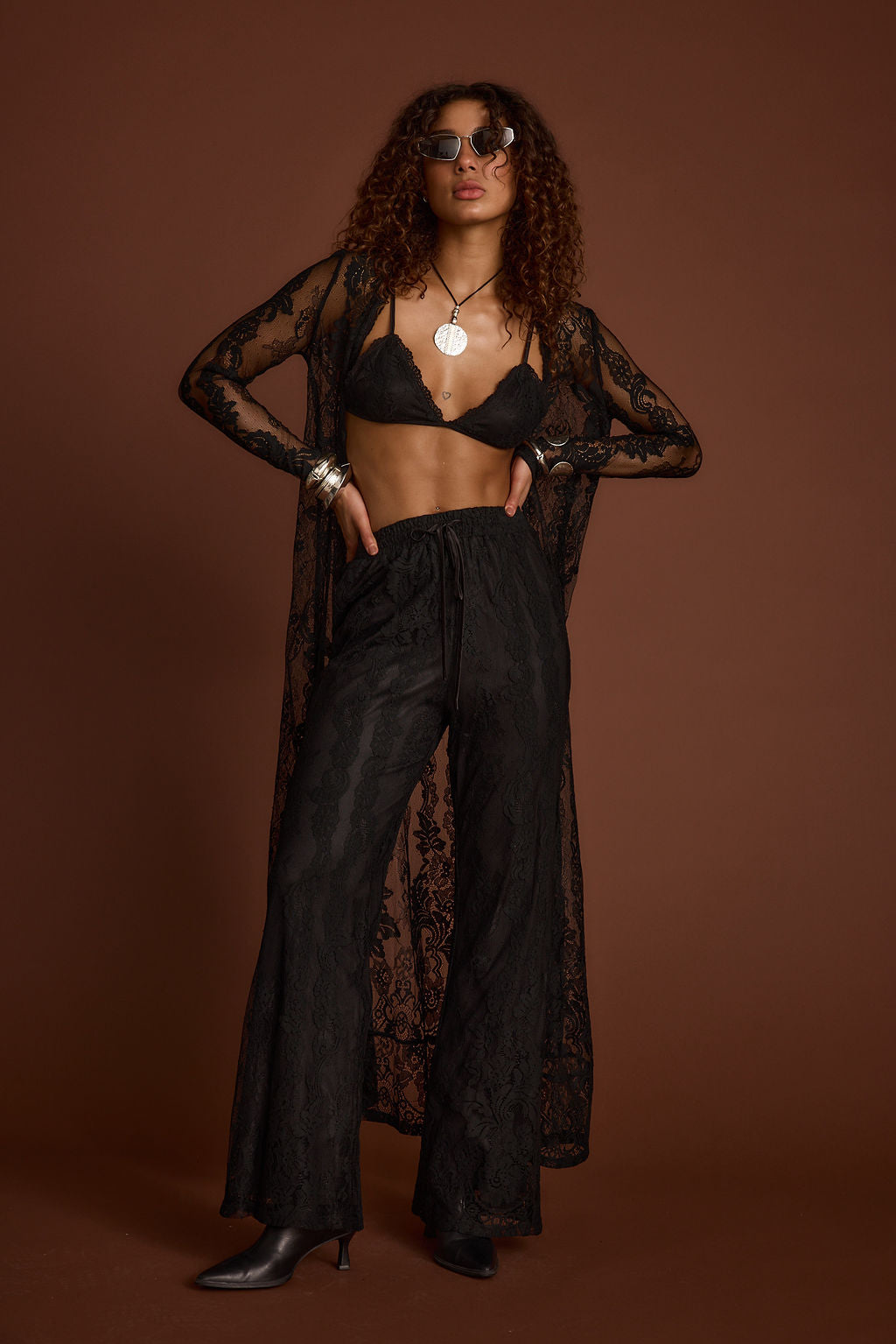 Ambrose Black Lace Pull On Pants