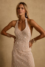 Anastasia Pearl Embellished Maxi Dress