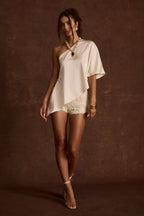 Anya Ivory One Shoulder Top