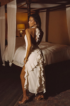 Aria Cream Halter Maxi Dress