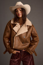Avery Vintage Wash Sherling Coat