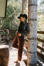 Gracyn Mulberry Velveteen Barrel Pants