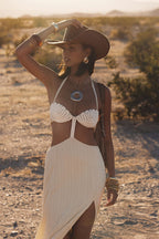 Bella Donna Cream Braided Maxi Dress