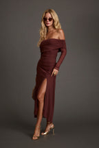 Cairo Merlot Mesh Maxi Dress