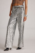 California Dreaming Silver Sequin Trousers