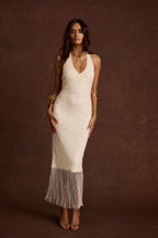Cordelia Ivory Sequin Midi Dress