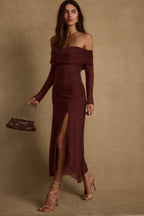 Cairo Merlot Mesh Maxi Dress