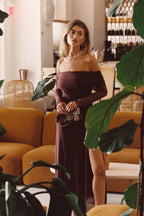 Cairo Merlot Mesh Maxi Dress
