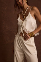 Cait Ivory Tie Front Cami
