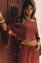 Clear Breeze Rust Linen Top