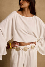 Clear Breeze White Linen Top
