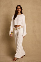 Clear Breeze White Linen Top