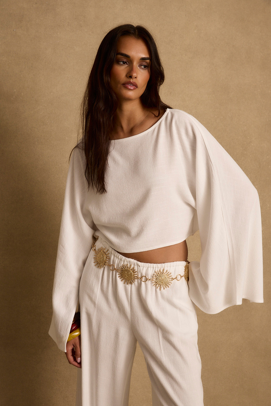 Clear Breeze White Linen Top