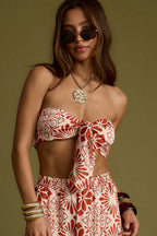 Cubana Rust Satin Bandeau Top