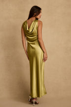 Dolce Chartreuse Satin Maxi Dress