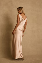 Dolce Champagne Satin Maxi Dress