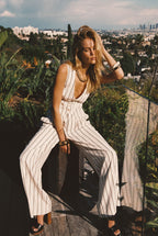 Diane White Striped Vest
