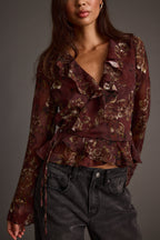 Dominique Plum Floral Blouse