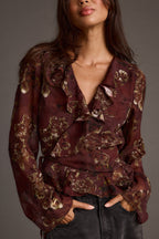Dominique Plum Floral Blouse