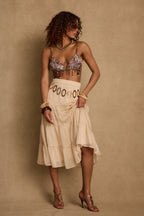 Elara Mocha Beaded Bra Top