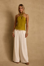 Elio Chartreuse Halter Top