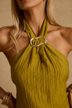 Elio Chartreuse Halter Top