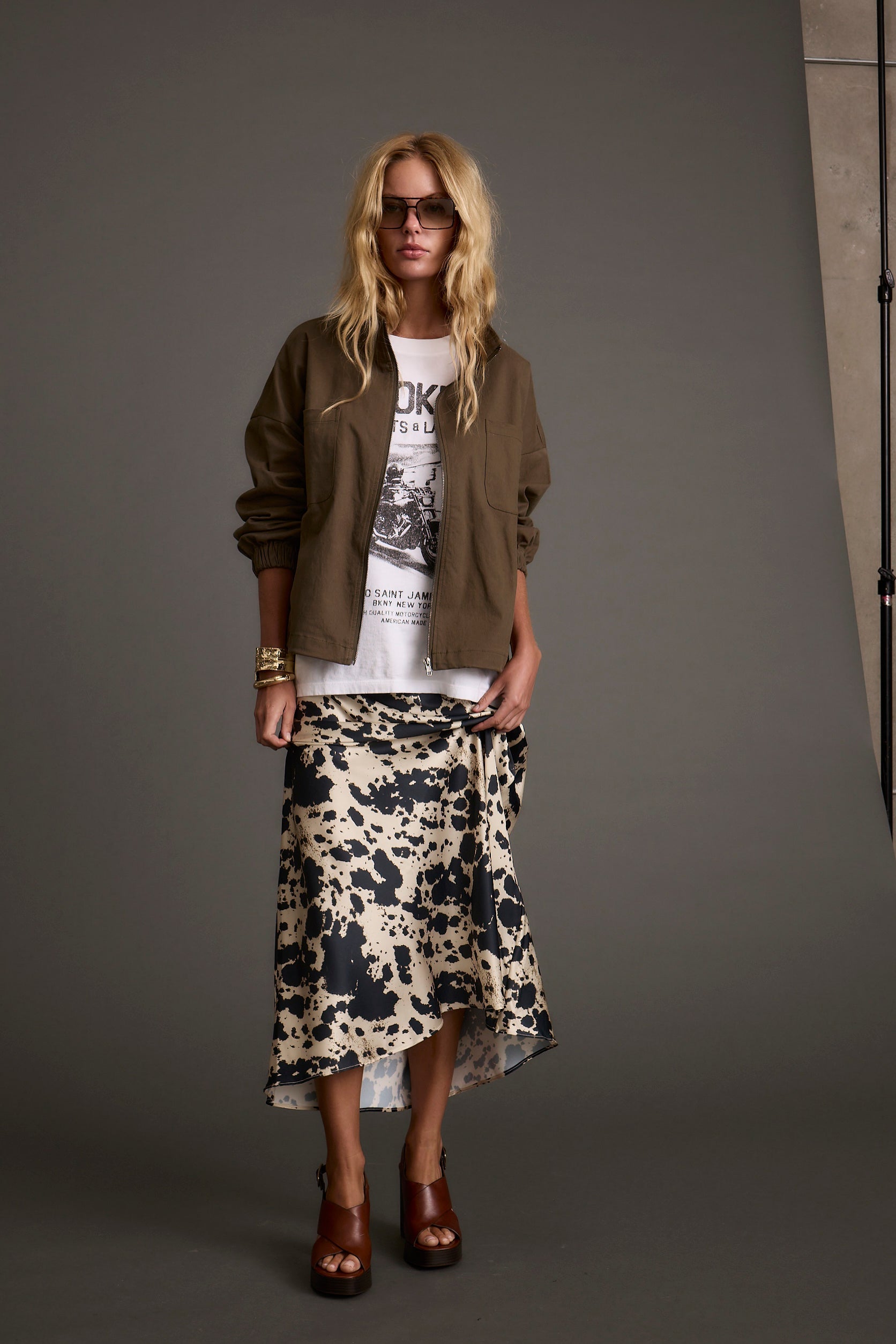 Kacey Cowhide Maxi Skirt
