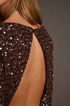 Farah Espresso Sequin Mini Dress