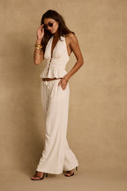 Franca Natural Linen Halter Top