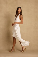 Francesca White Halter Midi Dress