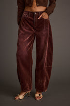 Gracyn Mulberry Velveteen Barrel Pants