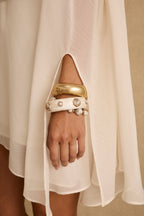 Havana Ivory Chiffon Cape Dress