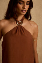 Iris Terracotta Shift Mini Dress