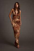 Julia Floral Mesh Maxi Skirt