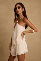 Jada Ivory Embellished Halter Top