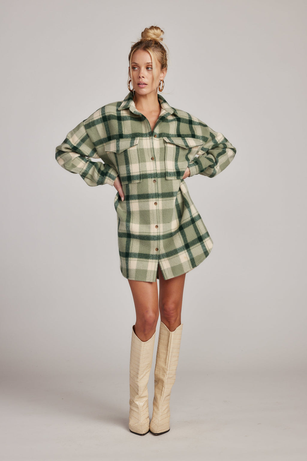 Kellan Emerald Plaid Mini Dress