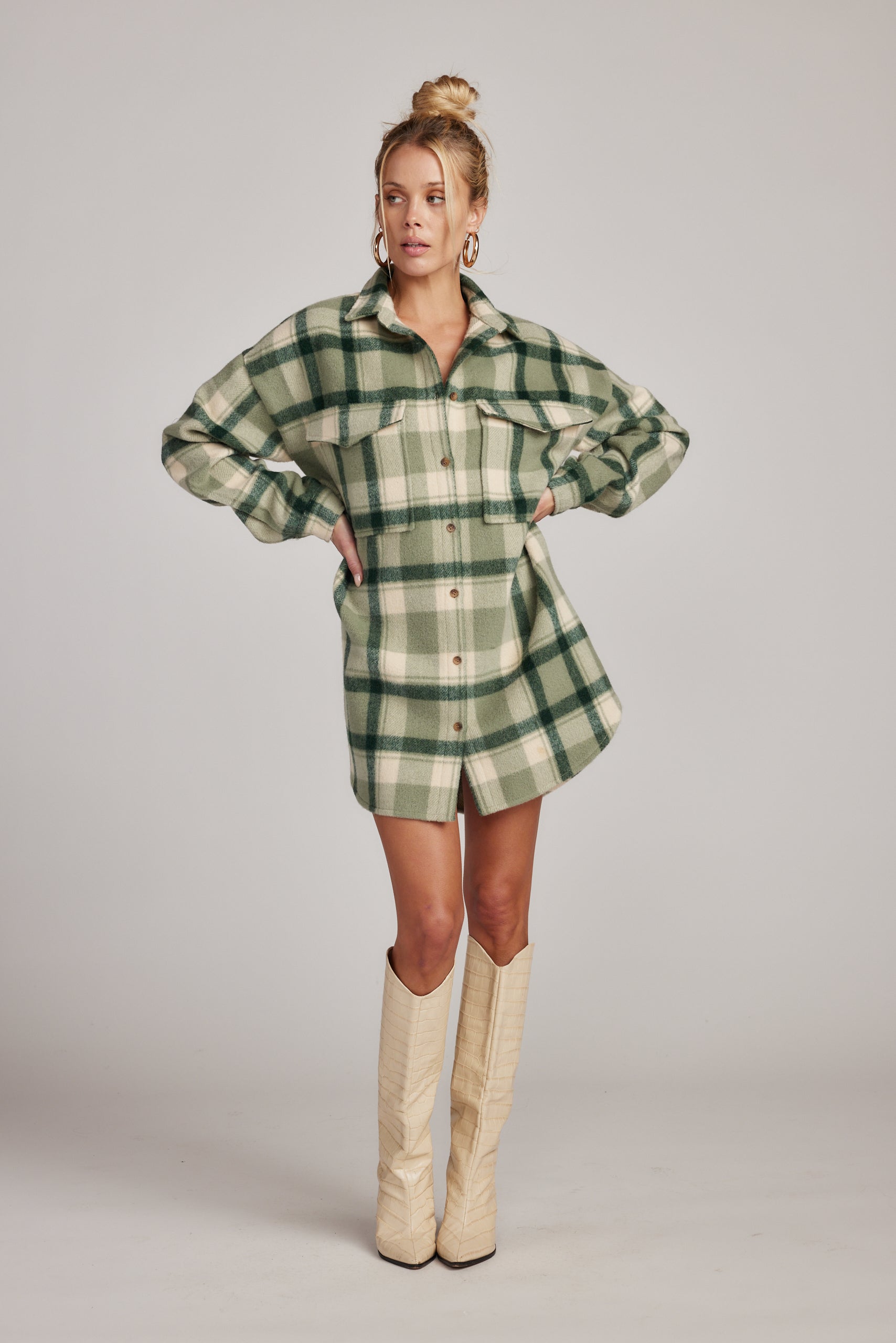 Kellan Emerald Plaid Mini Dress